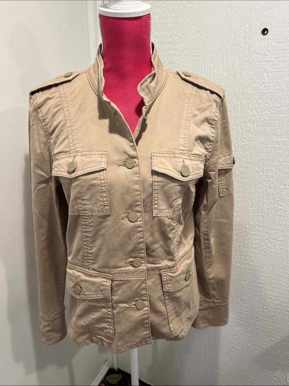Tory Burch Tan Sgt Pepper’s Utility Jacket - Lightweight Field Coat -Size L